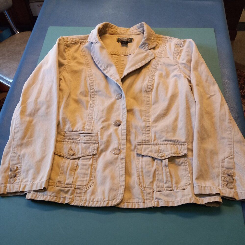 Eddie Bauer Womens Cotton XL  Button Down Long Sleeve Three Front Pockets Jacket